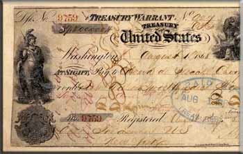 Чек на 7 млн. долларов, полученный от США в 1867 году за аренду русской Америки – Аляски. Иллюстрация из книги «Россия в 
кривых зеркалах»